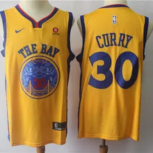 Мужская футболка golden state Stephen Curry yellow warriors