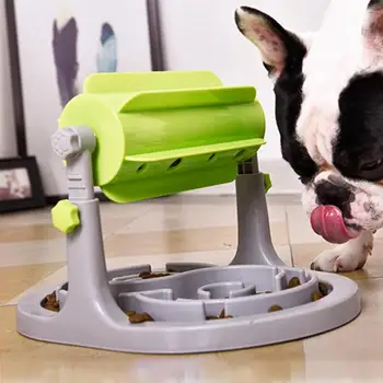 

Pet Feeding Bowl with Leak Roller Creative Anti Choke Kitten Puppy Slow Eating Food Separate Plate Non-Slip Dog Cat Accessories