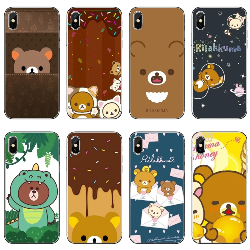 Милый мультяшный чехол Rilakkuma для Samsung Galaxy S10 Lite S9 S8 S7 S6 edge Plus S5 S4 Note 9 8 5 4 3 mini |