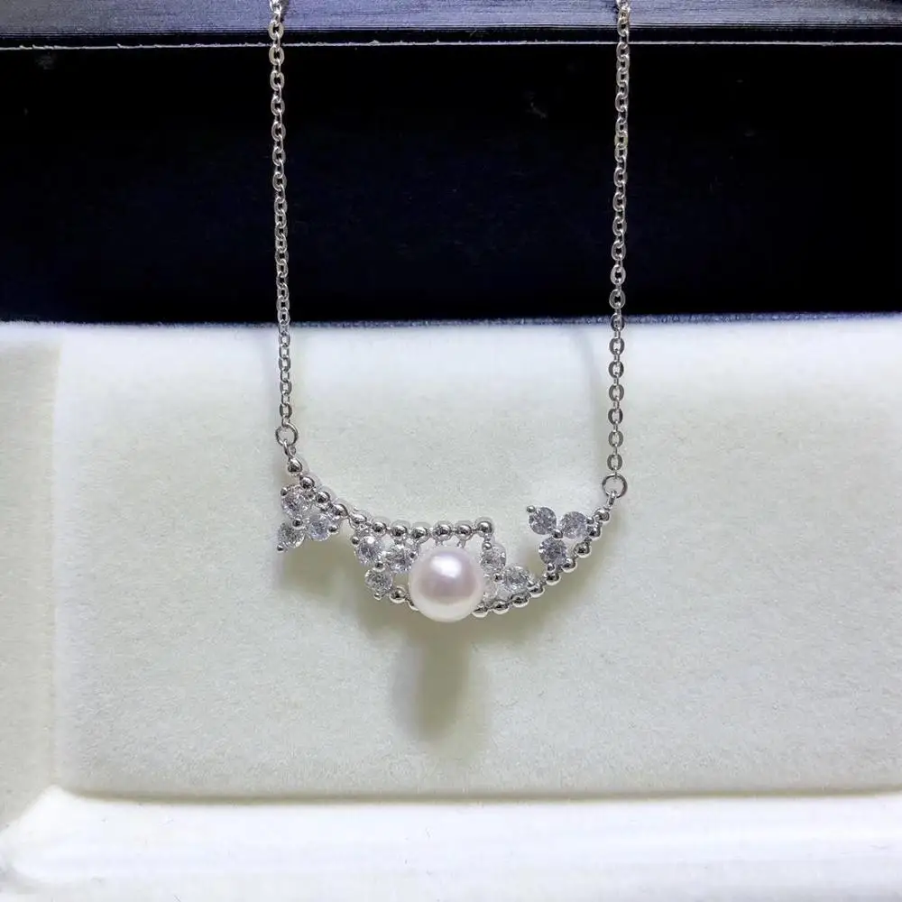 

Новое поступление, ожерелье из стерлингового серебра 925 пробы, цепочка с подвеской, фурнитура для ювелирных изделий, аксессуары для жемчуга