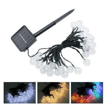 

5M 6.5M LED Solar Lamp Ball String Flash Fairy Lights IP65 Waterproof For Outdoor Patio Garden Christmas New Year Decoration