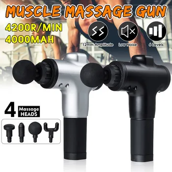

Muscle Massage Guns Sport Therapy Massager Body Relaxation Pain Relief Slimming Shaping Massager Noise Reduction Design 4000mAh
