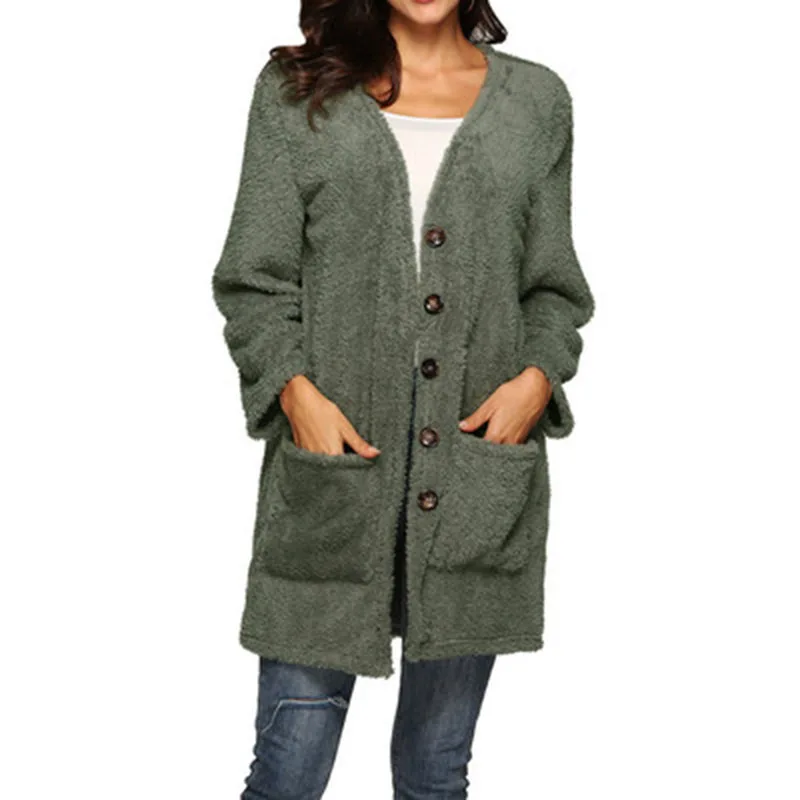 Maternity Coat Maternity Clothes Single-Breasted Double-Faced Fleece Warm Mid-Length Cardigan Jacket Women's Clothing Plus Size
