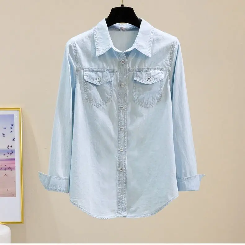 Blouse Women Shirt Denim Shirt Women's 