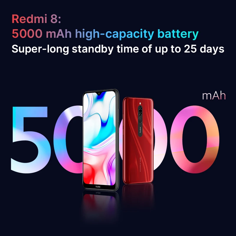 Смартфон Xiaomi Redmi 8 с глобальной версией 3 ГБ 32 ГБ 5000 мА/ч большая батарея 12 МП AI двойная камера 6,22 дисплей 18 Вт быстрая зарядка радио