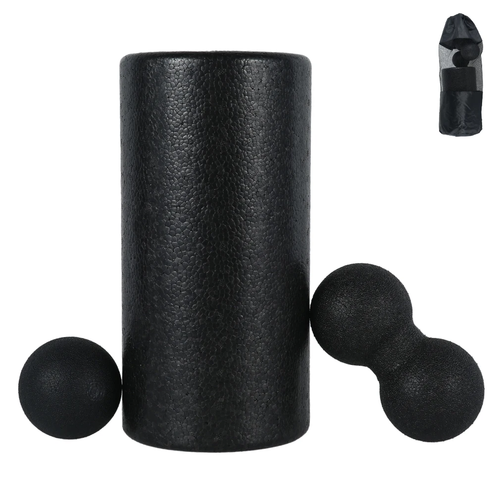 3/5pcs Yoga Massage Roller&Fitness Ball Foam Roller Set for Back Pain Self-Myofascial Treatment Pilates Muscle Release Exercises