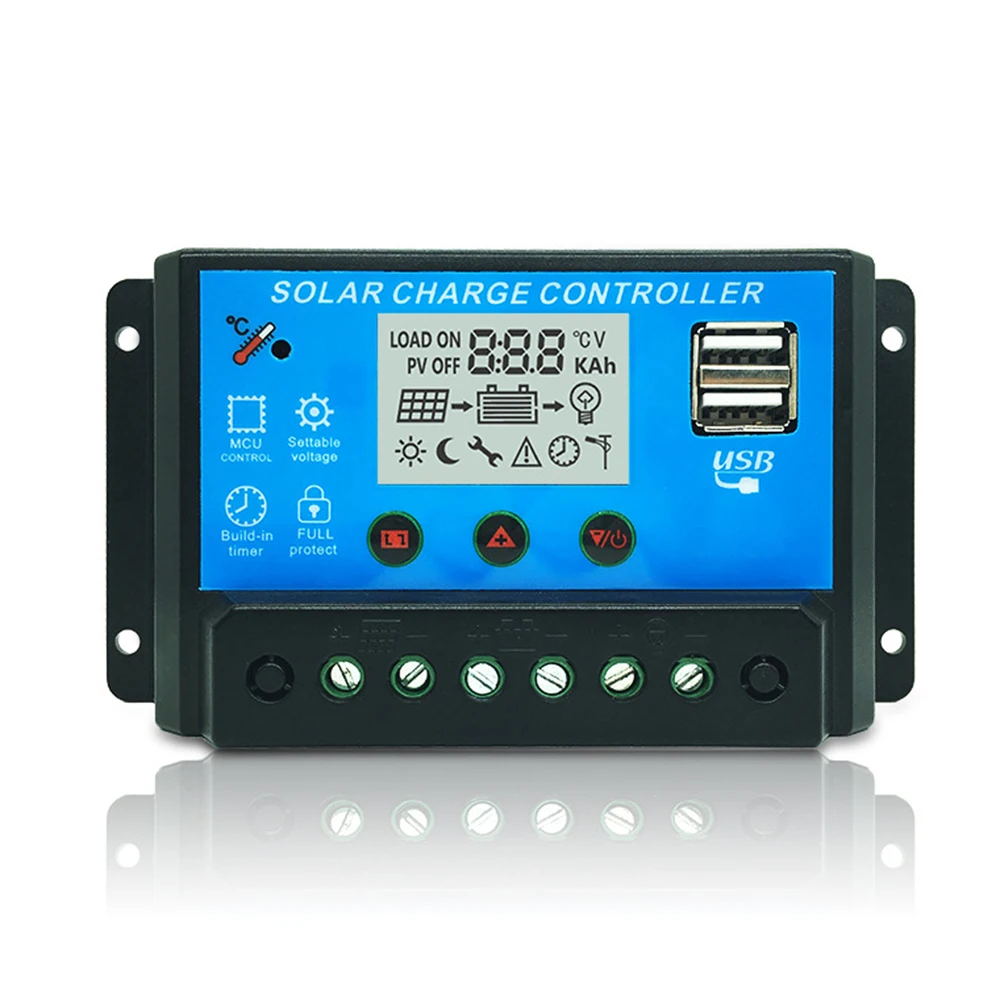 

Hot New Solar Charge Controller PWM With LCD Dual USB 11.1V 10A Output Solar Cell Panel Intelligent Regulator PV Home