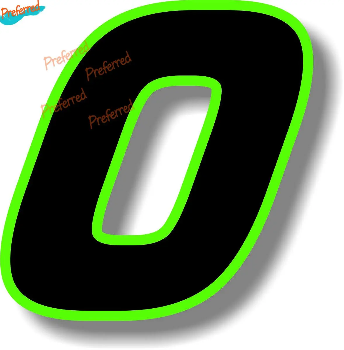Black Race Number with Green Border Decal Motocross Racing Laptop Helmet Trunk Wall Vinyl Car Sticker Die Cutting | Автомобили и
