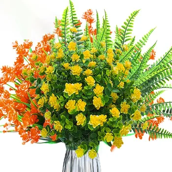 

Bundles Artificial Flowers Plants Set-Artificial Plastic Plants Hanging Decoration for Garden Porch Wedding Farmhouse 15