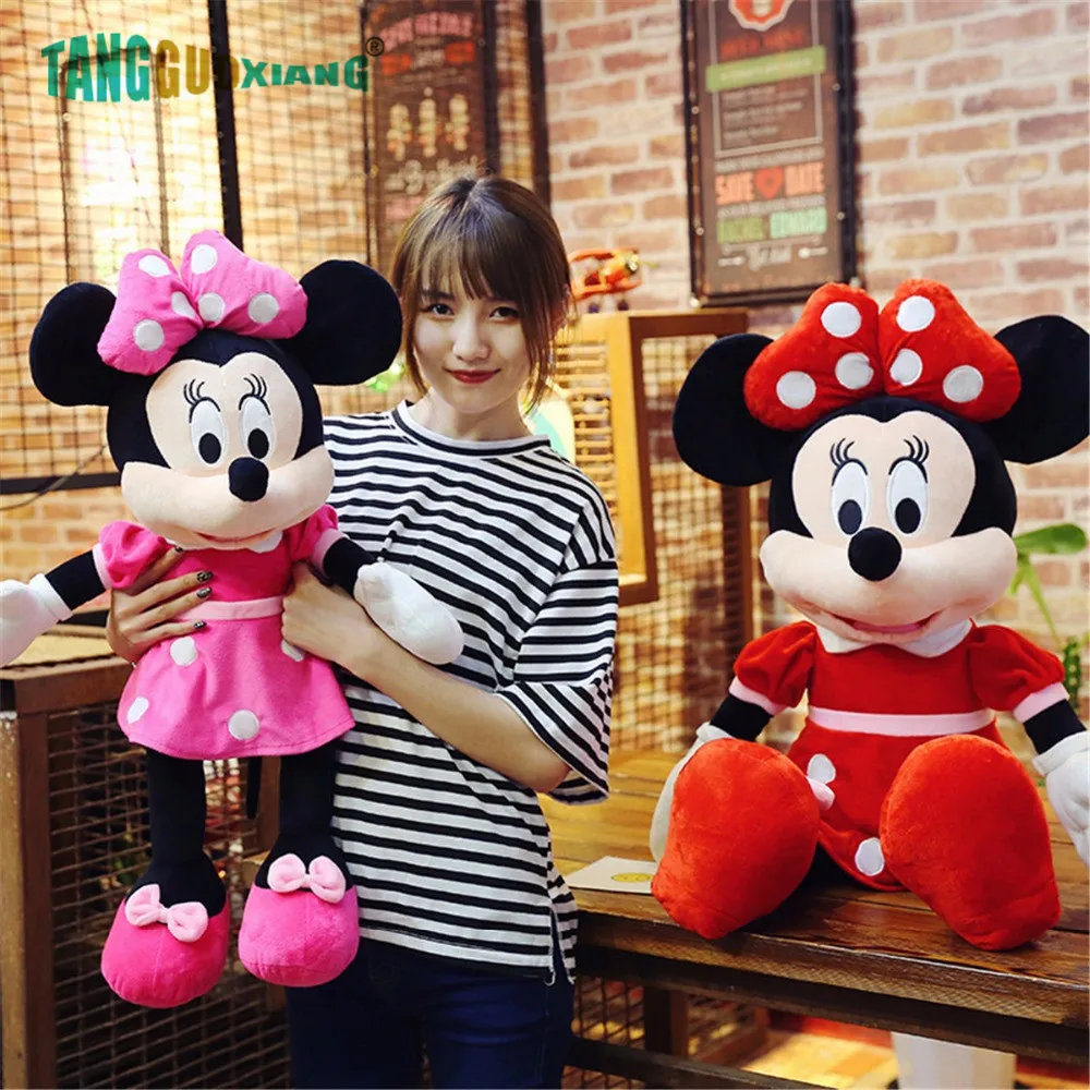 1pc 40-70cm New Lovely Mickey Mouse and Minnie Mouse Plush Toys Stuffed Cartoon Figure Dolls Kids Christmas Birthday gift