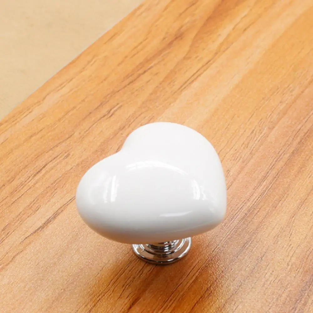 Doorknob Heart Shaped Kitchen Cabinet Decorate Handle Convenient Ceramics Wardrobe Bedroom Beautiful Economic Home Drawer Knobs