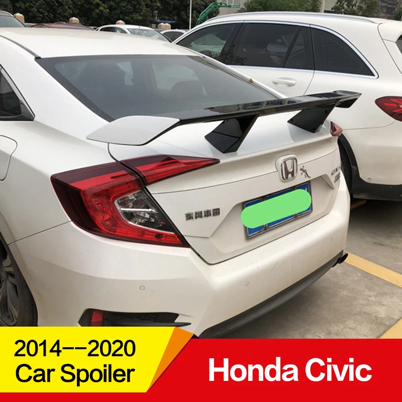 

Use for Honda civic spoiler 2014 15 16 17 18 19 year ABS plastic material rear wing EX style Sport Accessories