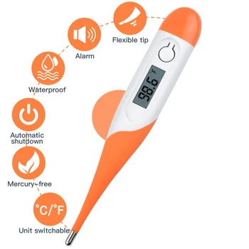 

LCD Digital Household Thermometer Heating Fever Temperature Baby Adult Body Kid Safe Mouth Universal Non-Contact Waterproof