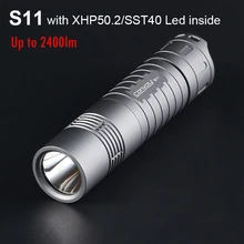 Mais poderosa lanterna led comboio s11 com xhp50.2/sst40 led tocha flash luz 26650 caça lanterna acampamento lâmpada luz de trabalho