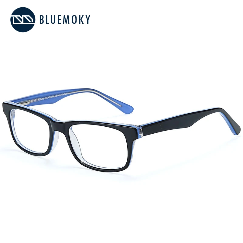 BLUEMOKY, детские очки для мальчиков и девочек, оправа, очки, Настраиваемые очки по рецепту, Модные поддельные очки, новинка BT8020 - Цвет оправы: Blackblue