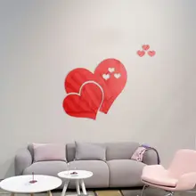 Напрямую от производителя Creative-3D в форме сердца Зеркальная Наклейка украшение для гостиной модная настенная роспись