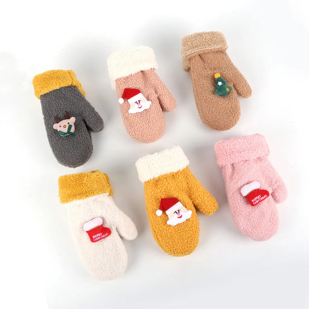 Рождественские детские перчатки с героями мультфильмов, теплые плотные варежки для катания на лыжах, ветрозащитные теплые детские зимние перчатки Gant Enfant