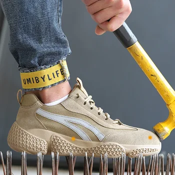 

New 36-46 Lightweight Safety Shoes Men Steel Toe Anti-Crush Anti-Piercing Work Safety Boot Indestructible Safety Shoes For Men