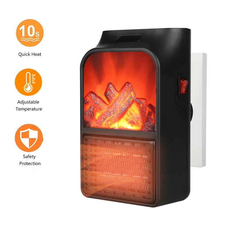 

220V 500W Portable Electric Heater Mini Fan Heater Desktop Household Wall Handy Heating Stove Radiator Warmer Machine for Winter