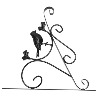 

Hanging Flower Stand Wrought Iron Frame Home Garden Support Flower Stand Wall Hanging Flower Pot on Balcony(Black)