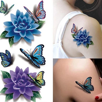 

20PCS Waterproof Temporary Tattoo Sticker Butterfly Large Rhombus Square Totem Line Tattoo Sticker Fake Tatoo Wholesale Price
