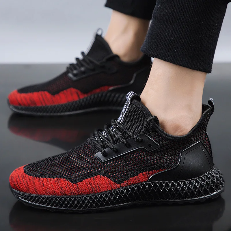 

2019 Autumn 4D Fly Netting Surface Shoes Men Korean-style Sports Footwear Breathable Coconut Shoes Students Running MEN'S SHOES