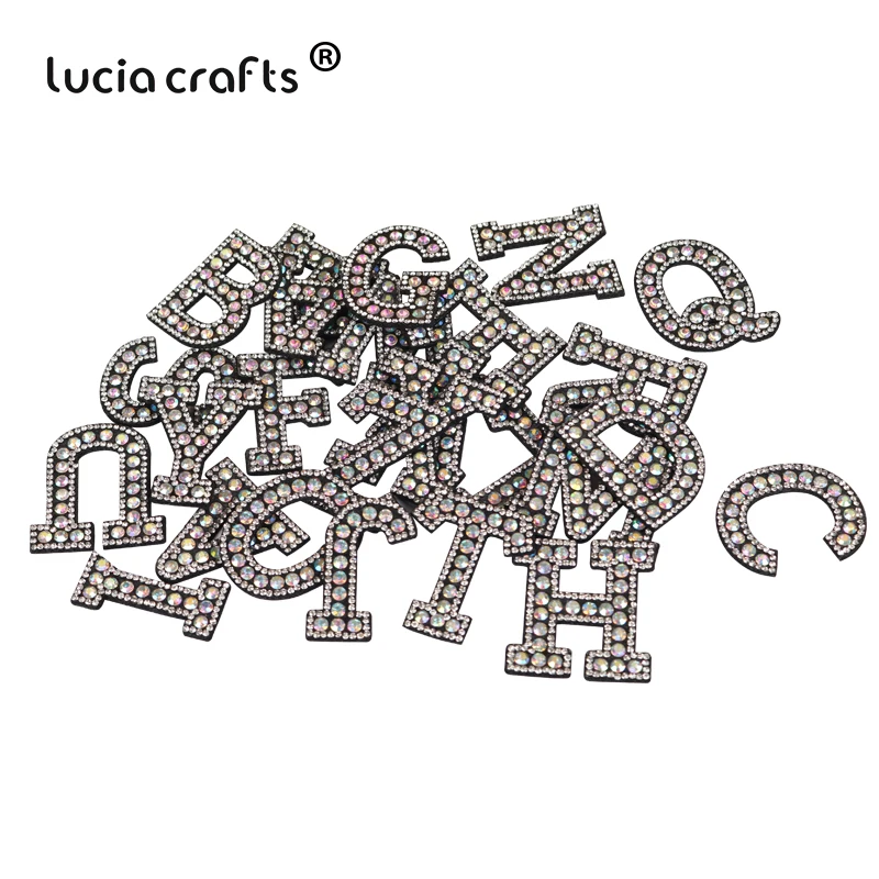 Lucia Craft 26 шт. буквы алфавита патчи пришитые Стразы Алмазный патч на предметы
