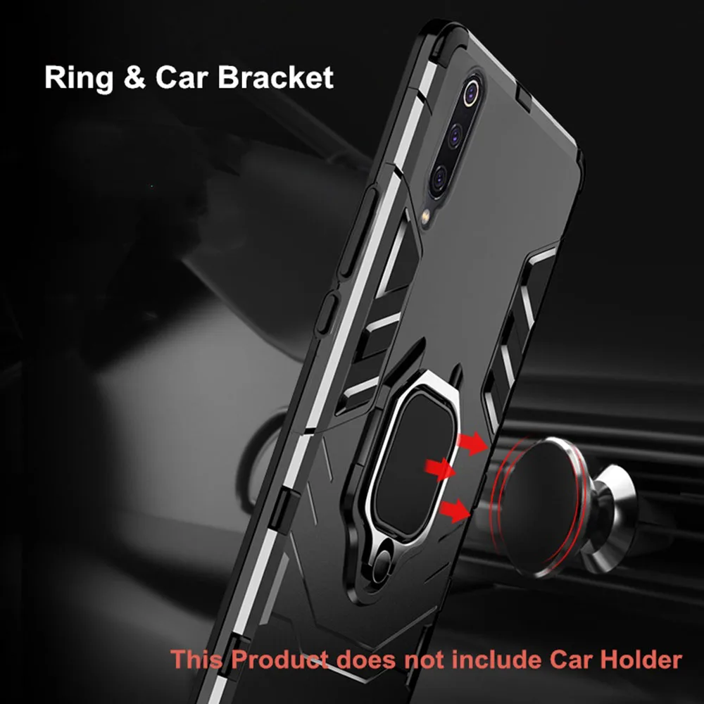 

For Samsung Galaxy A80 A70 A60 A40 A30 A50 A8S A9 A7 A2 Core Plus 2018 Luxury Ring Bracket with Car Magnet Case Shockproof Cover