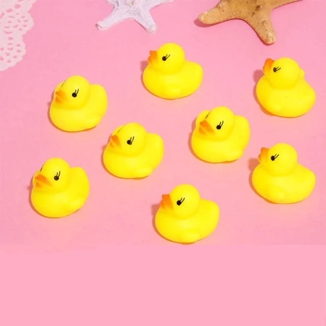 12pcs Baby Bathroom Water Pool Funny Toys for Girls Boys Gifts Kawaii Mini Colorful Rubber Float Squeaky Sound Duck Bath Toy 4