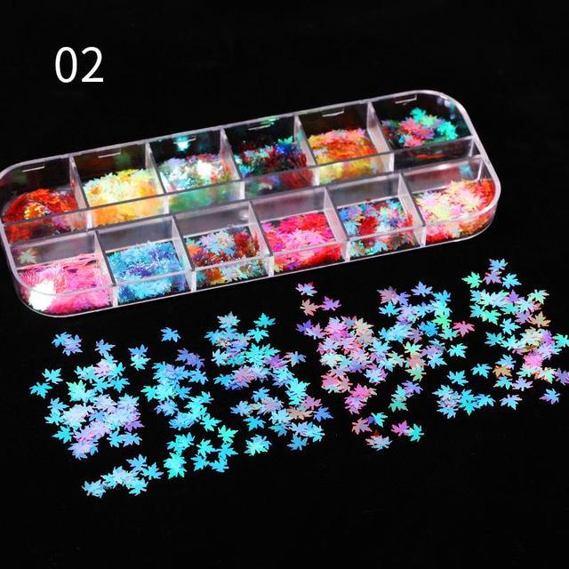 Grid/Set  Nail Art 3D Flakes iridescent Nail Sequins Sparkly 3D Thin Butterfly Flakes Polish Decor For Nail Art Accessories