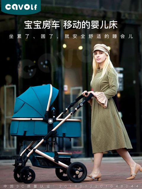 $US $122.20  High Landscape Baby Stroller Light stroller Sitting and Lying baby carriage Folding Shock Proof car