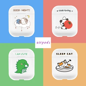 

Suitable for Airpods 1/2 case universal transparent earphone cases silicone charging cute cartoon pattern earphone covers airpod