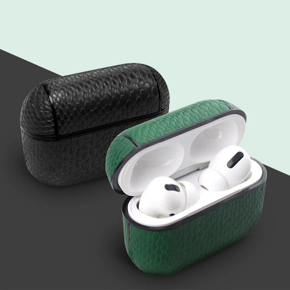 Чехол для наушников с текстурой змеи AirPods Pro 3 из искусственной кожи Bluetooth