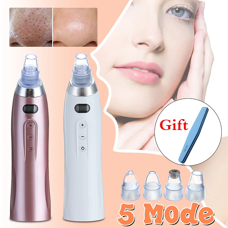 

Face Clean Blackhead Vacuum Suction Removal Wrinkle Acne Pore Peeling Facial Skin Care Machine 4 Beauty Head 5 files