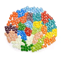 Смешанные цвета, Необычные прозрачные стеклянные мозаичные плитки для рукоделия, мозаичные материалы для изготовления детских пазлов, рукоделия, хобби, 120 г