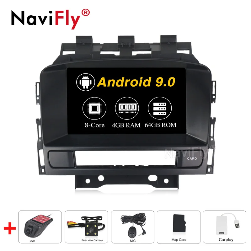 Android 9,0 4 Гб+ 64 ГБ Автомобильный dvd-плеер с Opel Vauxhall Holden Astra J CD300 CD400 20102013 - Цвет: 4-64-Cam-DVR-Carplay
