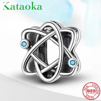 

925 Sterling Silver Six-pointed star guards dreams Clip Beads fit Women Reflection Charm Bracelet Bead Fine Jewelry Making