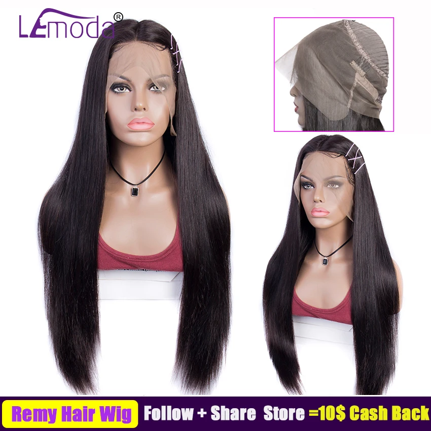 

360 Lace Frontal Wig Peruvian Straight Wigs Pre Plucked With Baby Hair Lemoda Remy Preplucked Lace Wig