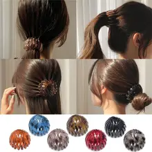 2Pcs Fashion Retro Leopard Print Hair Elastic Hairbands Hair Tie For Women Satin Scrunchies Stretch Ponytail Holders Hair Tie