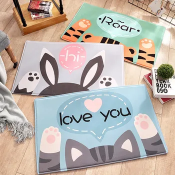 

Bathroom Absorbent Mat Cut Cartoon Cat Animal Pattern Door Mats Home Shower Anti-Slip Rugs Lovely Decoration Rugs Mats