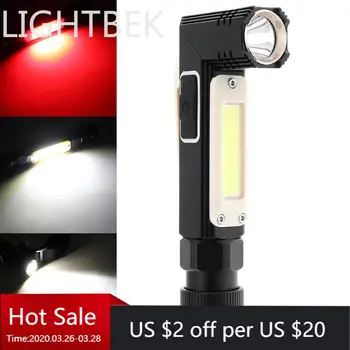 

LED Flashlight XPG+COB Red White Light 90 Degree Folding 360 Degree Handfree Outdoor Mini USB Charging Light Working Light Lamp