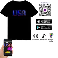 App Control Bluetooth Programmable Led T-shirt Dj LED Tshirt Built-in Battery Scrolling Text Animation Message Matrix Display 1