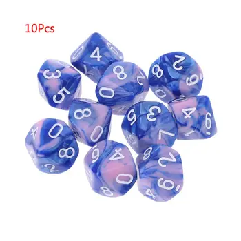 

10pcs/set 10 Sided D10 Polyhedral Dices Numbers Dials Desktop Table Board Game