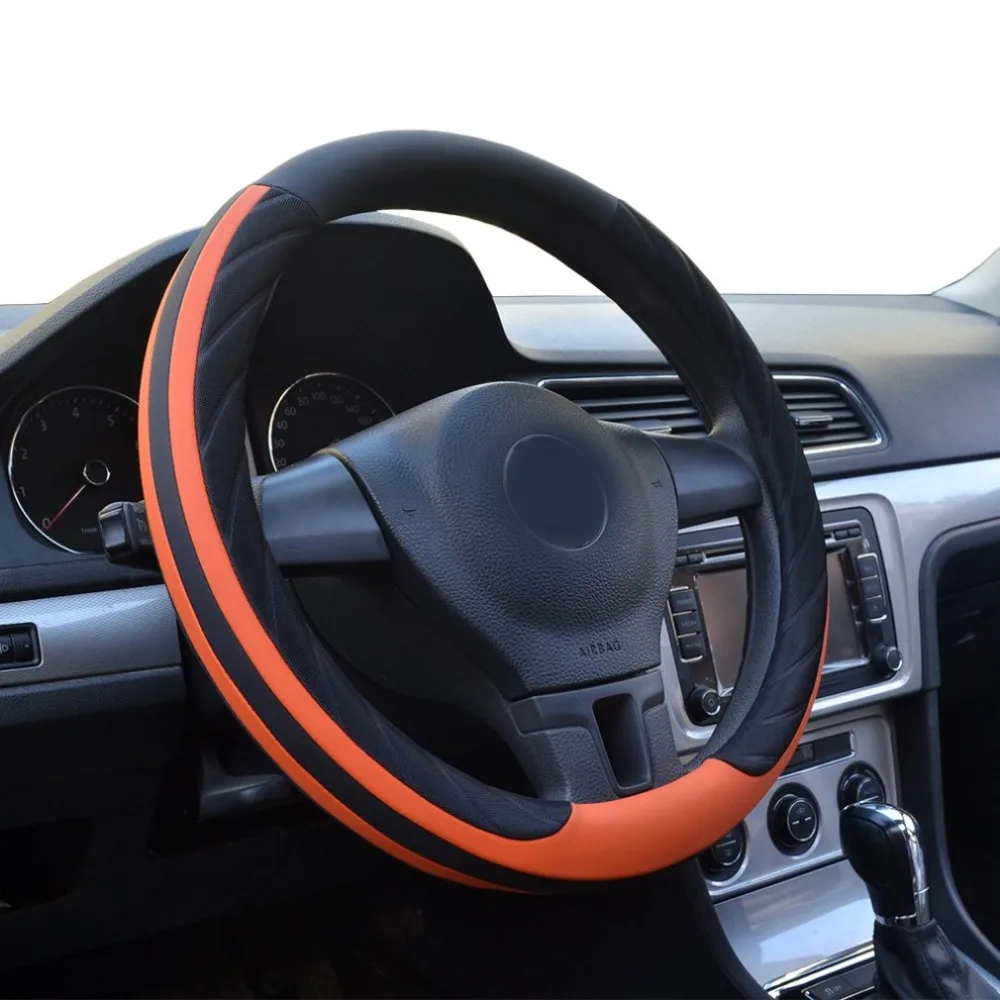 38 см Универсальный Авто Кожаный руль покрытие для интерьера автомобильные чехлы нескользящий держатель протектор ML28