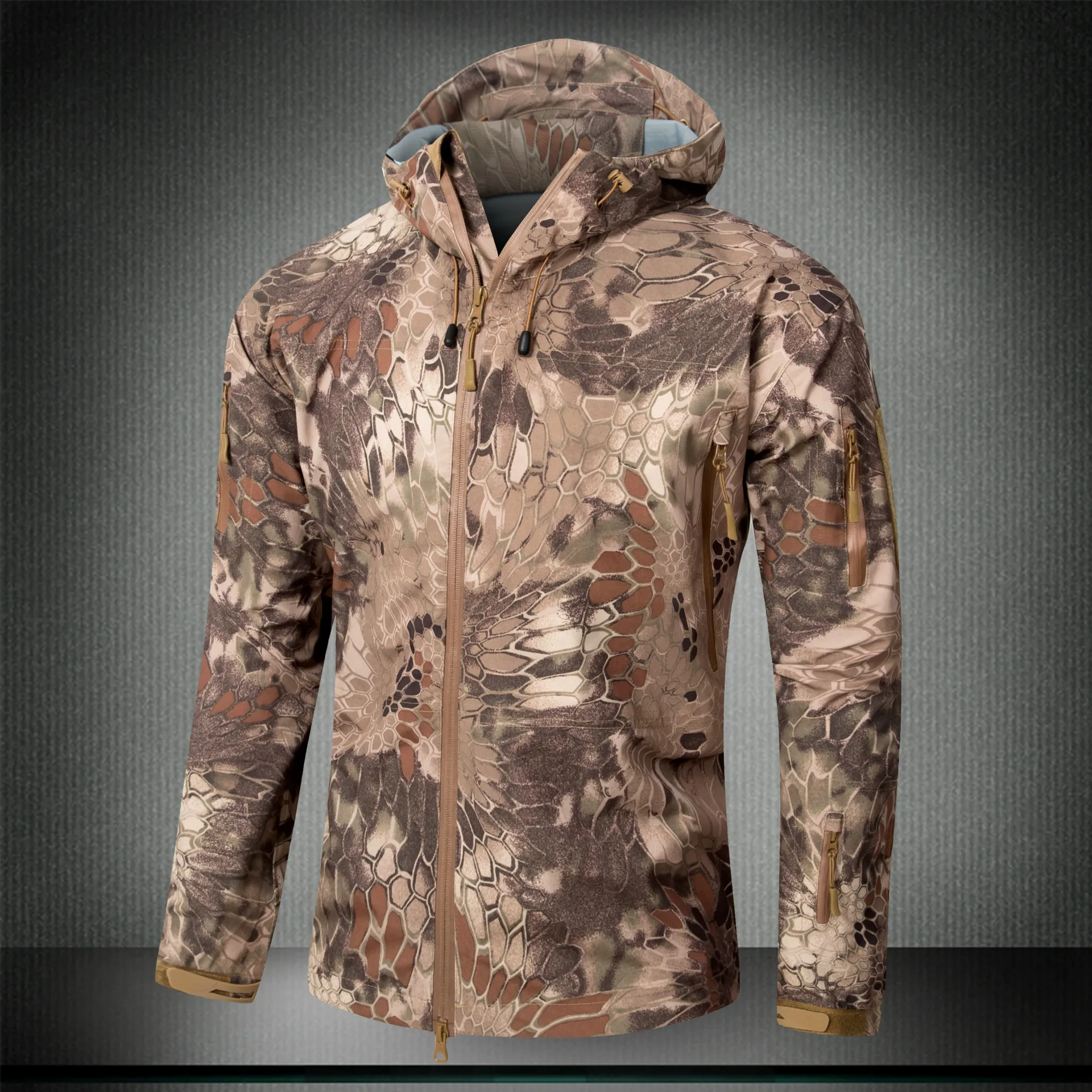 Мужская куртка жесткий водонепроницаемый пальто для охоты военный тактический на открытом воздухе одежда камуфляж для пустыни - Цвет: Highlander