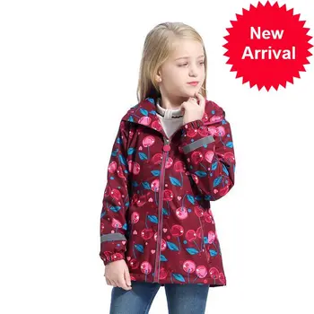 

Fashion Cherry Red Waterproof Hooded Fleece Child Coat Baby Girls Jackets Children Outerwear Kids Outfits For Height of 98-152cm