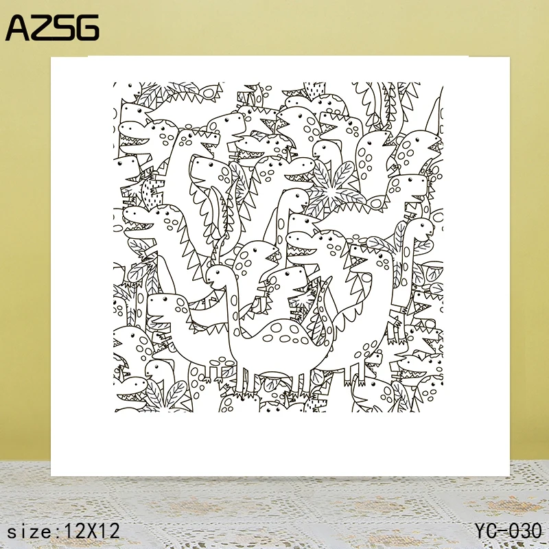

ZhuoAng Dinosaur Clear Stamps For DIY Scrapbooking/Card Making Decorative Silicon Stamp Crafts