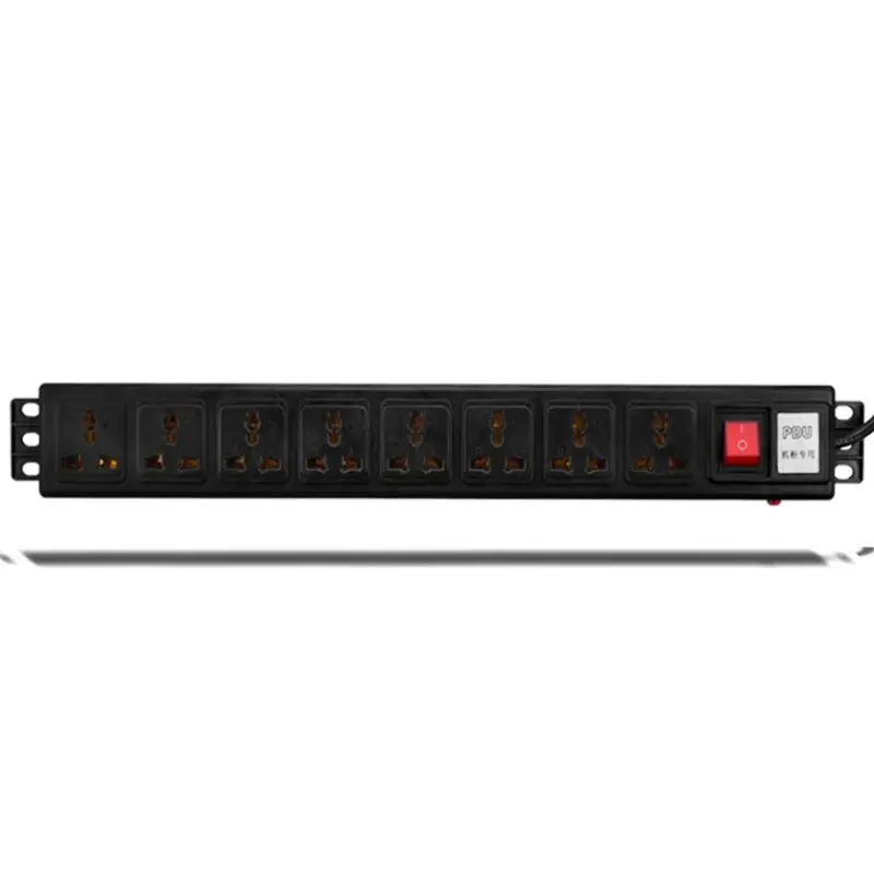 1U PDU 8 Outlet Metal Power Strip Surge Protector 250V 10A 2500W for 19 inch | Обустройство дома