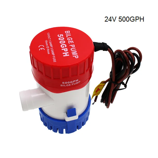 Откачивающий насос 12V 24V стиль 1100GPH 750GPH 500GPH 350GPH внешний вид особая форма высокая пропускная погружной от makerele - Напряжение: 24V 500GPH