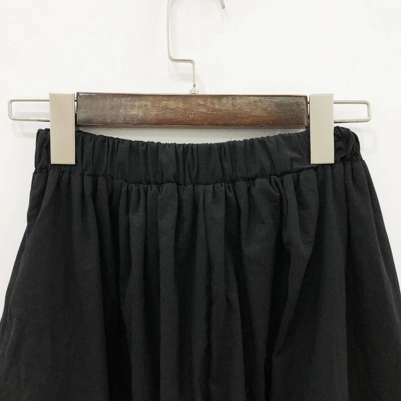 Трендовая летняя длинная Плиссированная юбка с высокой талией, женская черная повседневная одежда